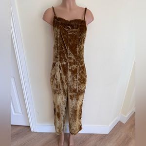FREE PEOPLE gold romper onesie